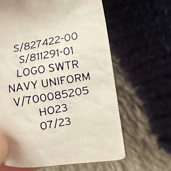 Gap Logo Sweater Knit Crochet Navy Blue XS Popover Long Sleeve - Picture 7 of 7